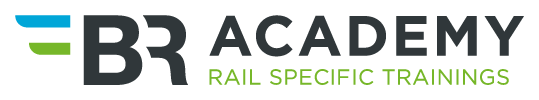 Logo mit Slogan: BR Academy - Rail Specific Trainings